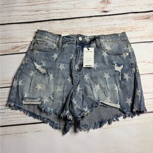 Judy Blue Denim Star-Patterned Women Shorts
